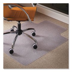 Natural Origins Biobased Chair Mat for Low Pile Carpeted Floors, Rectangular with Lip, Straight Edges, 36" x 48", Clear