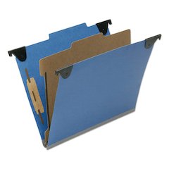 7530016816248 SKILCRAFT Classification Folder, 2/5-Cut Tab, Expands 2", 1 Divider, 4 Fastener, Letter Size, Royal Blue, 10/BX