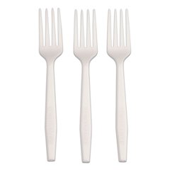 CPLA Cutlery, Heavyweight Fork, Plastic, White, 1,000/Carton