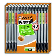 Xtra Smooth Mechanical Pencil, 0.7 mm, HB (#2), Black Lead, Clear Barrel, 40/Pack