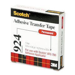 ATG Adhesive Transfer Tape Roll, Permanent, Holds Up to 0.5 lb, 0.75" x 36 yd, Clear