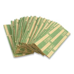 Flat Tubular Coin Wrap, Dimes, Green/White, 1,000/Box