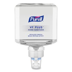VF PLUS Hand Sanitizer Gel, 1,200 mL Refill Bottle, Fragrance-Free, For ES8 Dispensers, 2/Carton