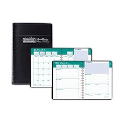 Express Track Recycled Weekly Appointment Book/Monthly Planner, 8 x 5, Black Cover, 13-Month: Jan 2026 to Jan 2027