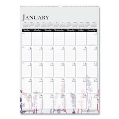 Recycled Wild Flower Wall Calendar, Wild Flowers Artwork, 12 x 16.5, White/Multicolor Sheets, 12-Month (Jan to Dec): 2026