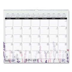 Recycled Wild Flower Wall Calendar, Wild Flowers Artwork, 15 x 12, White/Multicolor Sheets, 12-Month (Jan to Dec): 2026