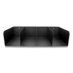 Cash Handling Organizer Bins, 4 Compartments, 16" x 8" x 4", Black