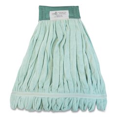 EchoFiber Microfiber Loop Mop, Large, Split Microfiber, 16 x 16, 5" Headband, Green, 12/Carton