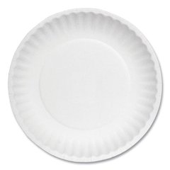 White Paper Plates, 6" dia, 100/Pack, 10 Packs/Carton
