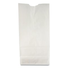 Grocery Paper Bags, 2# Size, 30# Basis Weight, 4.13" x 2.63" x 7.88", White, 500/Bundle