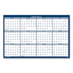 7510016956116, SKILCRAFT Two-Sided Dry Erase Wall Calendar, 24 x 37, White/Blue Sheets, 12-Month (Jan to Dec): 2026