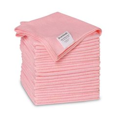 Microfiber Cleaning Cloths, 16 x 16, Pink, 24/Pack