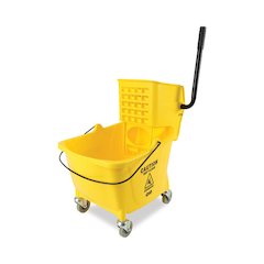 Pro-Pac Side-Squeeze Wringer/Bucket Combo, 35 qt, Yellow/Silver