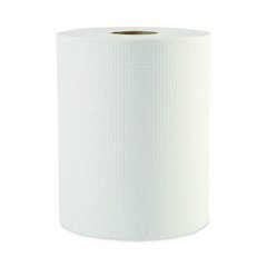 Hardwound Paper Towels, 1-Ply, 8" x 600 ft, White, 2" Core, 12 Rolls/Carton