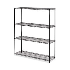 All-Purpose Wire Shelving Starter Kit, Four-Shelf, 60w x 18d x 72h, Black Anthracite Plus