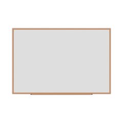 Deluxe Melamine Dry Erase Board, 72" x 48", White Surface, Oak Finished Fiberboard (MDF) Frame