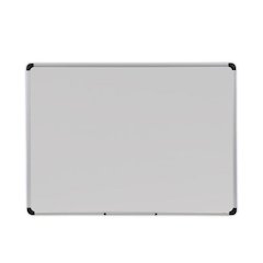 Deluxe Porcelain Magnetic Dry Erase Board, 48" x 36", White Surface, Silver/Black Aluminum Frame