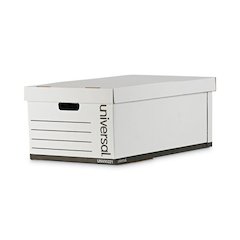 Medium-Duty Easy Assembly Storage Box, Legal Files, White, 12/Carton