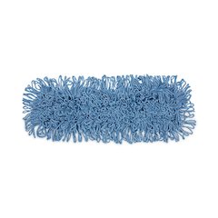 Dust Mop Head, Looped-End, Cotton/Synthetic Fibers, 24 x 5, Blue