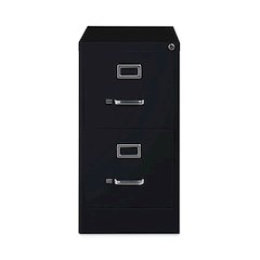 Two-Drawer Economy Vertical File, Letter-Size File Drawers, 15" x 26.5" x 28.37", Black