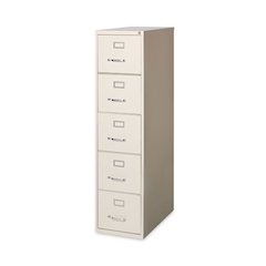 Five-Drawer Economy Vertical File, Letter-Size File Drawers, 15" x 26.5" x 61.37", Putty