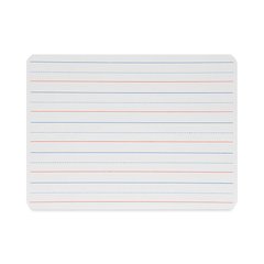 Magnetic Two-Sided Red/Blue Ruled Dry Erase Board, 12" x 9", White Surface, 12/Pack