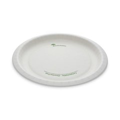 EarthChoice Pressware Compostable Dinnerware, Plate, Paper, 10" dia, White, 300/Carton