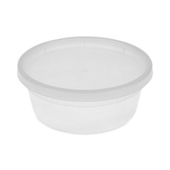 Newspring DELItainer Microwavable Container, 8 oz, 4.7" Diameter x 1.8"h, Clear, Plastic, 240/Carton