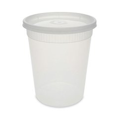 Newspring DELItainer Microwavable Container, 32 oz, 4.7" Diameter x 5.6" h, Clear, Plastic, 240/Carton