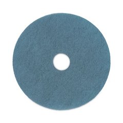 Burnishing Floor Pads, 20" Diameter, Aqua, 5/Carton