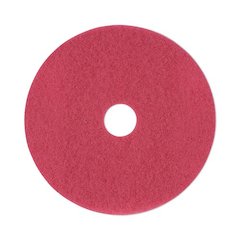 Buffing Floor Pads, 19" Diameter, Red, 5/Carton
