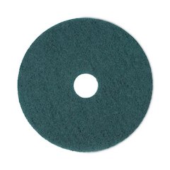 Heavy-Duty Scrubbing Floor Pads, 18" Diameter, Green, 5/Carton