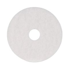 Polishing Floor Pads, 16" Diameter, White, 5/Carton