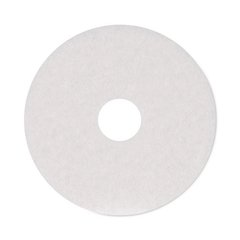 Polishing Floor Pads, 15" Diameter, White, 5/Carton