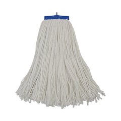 Cut-End Lie-Flat Wet Mop Head, Rayon, 16 oz, White, 12/Carton