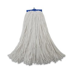 Mop Head, Economical Lie-Flat Head, Rayon Fiber, 20 oz, White, 12/Carton