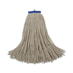 Cut-End Lie-Flat Wet Mop Head, Cotton, 24 oz, White