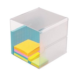Deflecto Stackable Cube Organizer - 1 Compartment(s) - 6" Height x 6" Width x 6" DepthDesktop - Stackable - Clear - Plastic - 1 Each