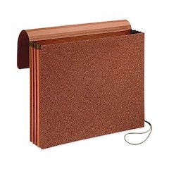 Earthwise by Pendaflex Recycled Expanding Wallet, 5.25" Expansion, 1 Section, Elastic Cord Closure, Legal Size, Redrope
