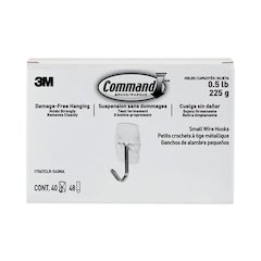Small Clear Toggle-Wire Hooks, Metal Wire, Silver/Clear, Supports 0.5 lb, 40/Pack