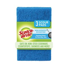 Non-Scratch Scour Pads, 3 x 6, Blue, 10/Carton