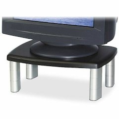 3M Premium Adjustable Monitor Stand - Up to 21" Screen Support - 80 lb Load Capacity - CRT, LCD Display Type Supported - 5.8" Height x 12" Width - Freestanding - Polystyrene - Black, Silver