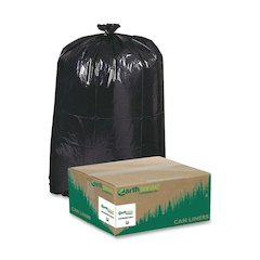 Berry Reclaim Heavy-Duty Recycled Can Liners - Medium Size - 33 gal Capacity - 33" Width x 39" Length - 1.25 mil (32 Micron) Thickness - Low Density - Black - Plastic - 100/Carton - Recycled