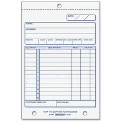 Rediform Carbonless Sales Order Book - 50 Sheet(s) - Stapled - 3 PartCarbonless Copy - 4.25" x 6.37" Sheet Size - 2 x Holes - Assorted Sheet(s) - Red, Purple Print Color - 1 Each