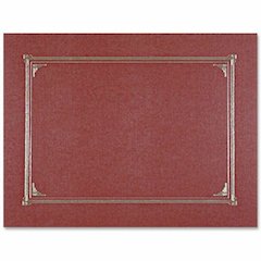 Geographics Letter, A4 Recycled Certificate Holder - 8 1/2" x 11" , 10" x 8" , 8 17/64" x 11 11/16" - Linen - Burgundy - 30% Recycled - 6 / Pack