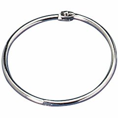Officemate Loose-Leaf Book Rings - 1" Diameter - Silver - Metal - 100 / Box