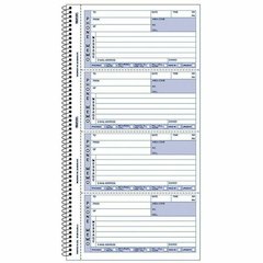 Rediform Memo Style Phone Message Book - 400 Sheet(s) - Spiral Bound - 2 PartCarbonless Copy - 5.75" x 11" Sheet Size - White, Canary - Blue Print Color - 1 Each