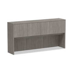 Alera Valencia Series Hutch with Doors, 4 Compartments, 70.63w x 15d x 35.38h, Gray