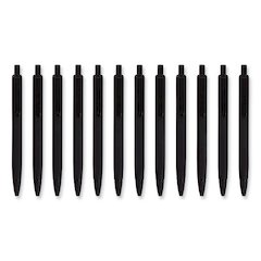 Cambria Soft Touch Mechanical Pencil, 0.7 mm, HB (#2), Black Lead, Black Barrel, 12/Pack