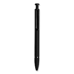 Monterey Soft Touch Ballpoint Pen, Retractable, Medium 1 mm, Black Ink, Midnight Barrel, 12/Pack